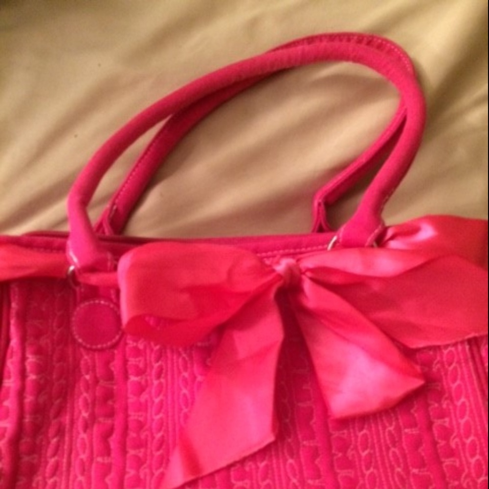 SOLD. Pink Quilted Purse with Bow